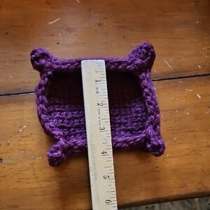 Small Handcrafted Purple Crochet Basket